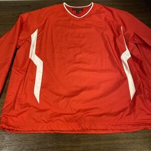 Under Armour Men's XL Red White Windbreaker Pullover Jacket